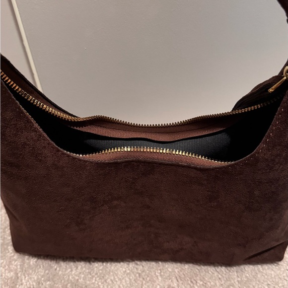 Source Unknown Dark Brown Suede Hobo Bag - Picture 3 of 5